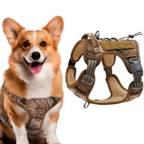 Tactical Dog Harness with Handle (Medium) - Desert Camo, 900D Nylon, No-Pull Design
